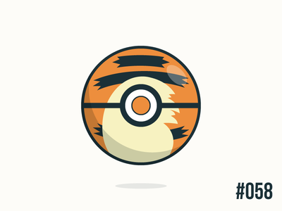 Pokéballday #058 Growlithe Ball clean growlithe illustrator nintendo pokeball pokeballday pokemon pokéball pokéballday pokémon vector