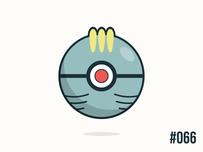 Pokéballday #066 Machop Ball clean illustrator machop nintendo pokeball pokeballday pokemon pokéball pokéballday pokémon vector