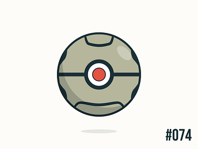 Pokéballday #074 Geodude Ball clean geodude illustrator nintendo pokeball pokeballday pokemon pokéball pokéballday pokémon vector