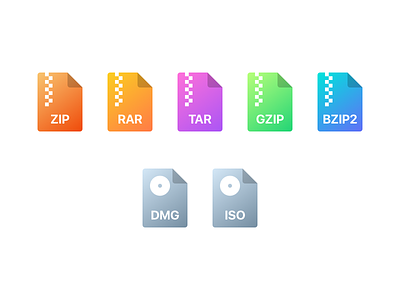 Archiver File Type Icons For Keka gradient icons keka osx set type