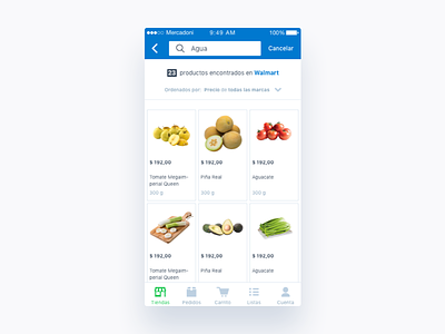 Mercadoni Search Product Results iOS