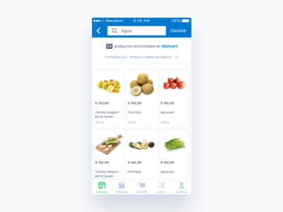 Mercadoni Search Product Results iOS app clean ios mercadoni product results retailer ui ux