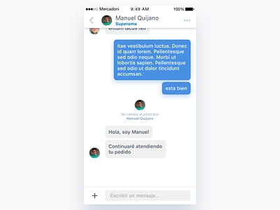 Mercadoni Chat - New Shopper iOS app bubble chat clean ios mercadoni shopper ui ux