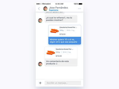 Mercadoni Chat - Qoute Product (Sent) iOS
