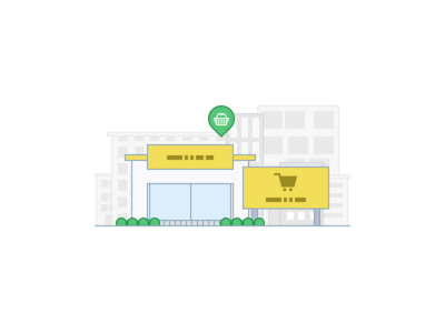 Store Locations Mercadoni city clean illustration lines mercadoni retailer super market