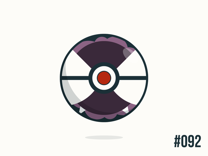 Pokéballday #092 Gastly Ball clean gastly illustrator nintendo pokeball pokeballday pokemon pokéball pokéballday pokémon vector