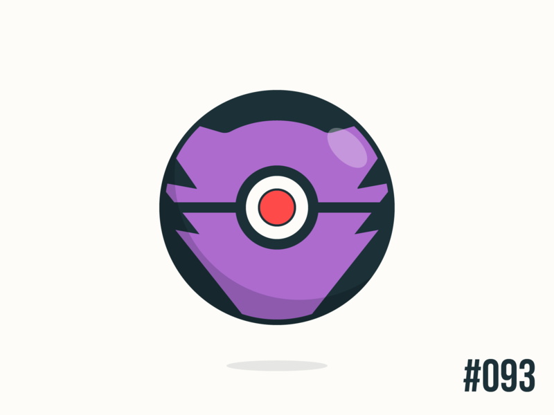 Pokéballday #093 Haunter Ball clean haunter illustrator nintendo pokeball pokeballday pokemon pokéball pokéballday pokémon vector