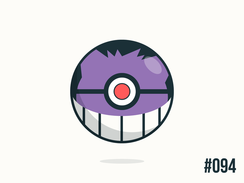 Pokéballday #094 Gengar Ball clean gengar illustrator nintendo pokeball pokeballday pokemon pokéball pokéballday pokémon vector