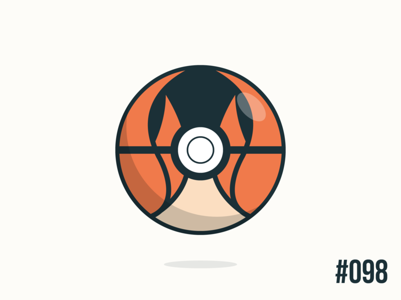 Pokéballday #098 Krabby Ball clean illustrator krabby nintendo pokeball pokeballday pokemon pokéball pokéballday pokémon vector