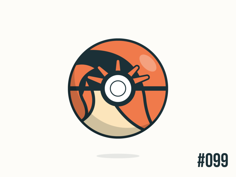 Pokéballday #099 Kingler Ball clean illustrator kingler nintendo pokeball pokeballday pokemon pokéball pokéballday pokémon vector