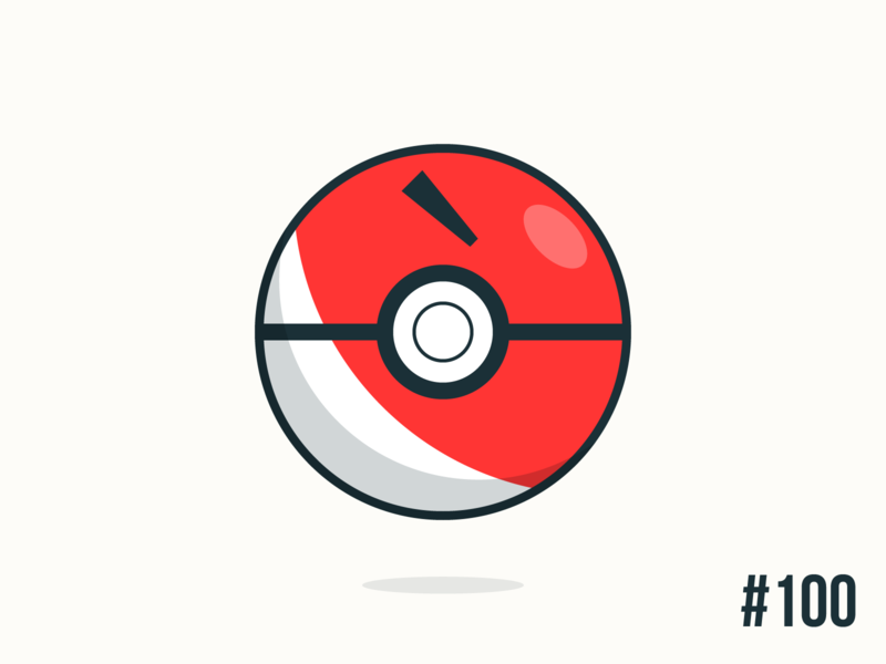 Pokéballday #100 Voltorb Ball clean illustrator nintendo pokeball pokeballday pokemon pokéball pokéballday pokémon vector voltorb