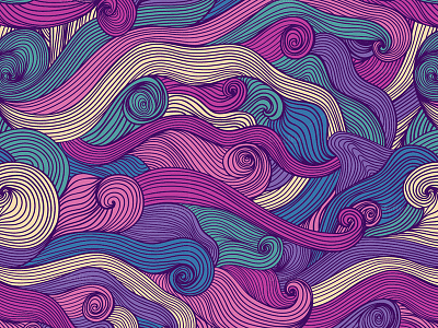 Life's a wave. drawn hand sketched pattern wave