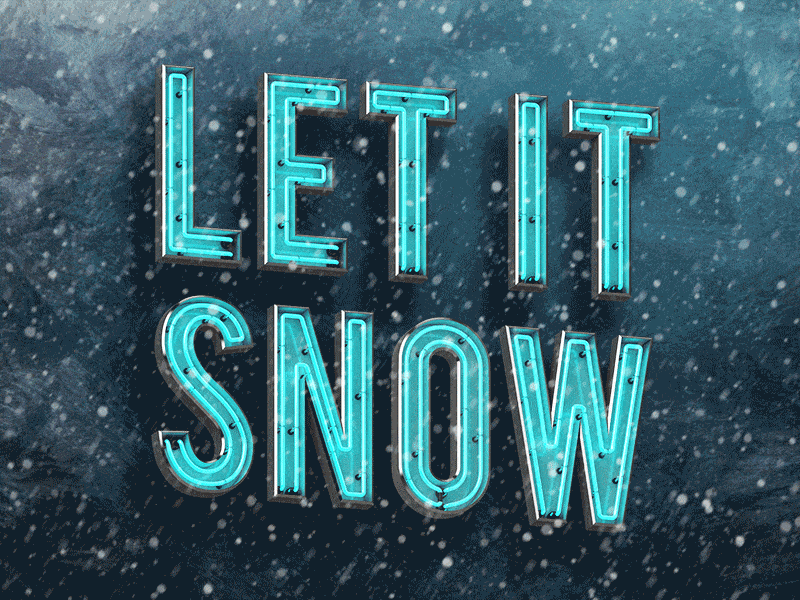 Let It Snow! blue christmas happy holidays let it snow lettering madewithcm mwcm neon white winter