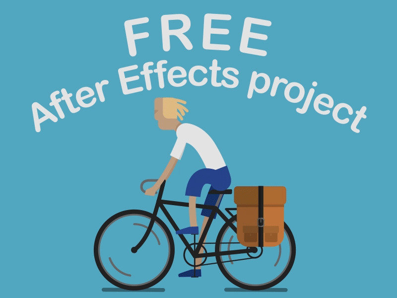 Man on bike aftereffects animation bicycle bike cycle free shape layers template