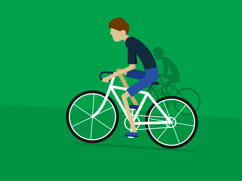 Bike Man animation bicycle bike cycle green shape layers