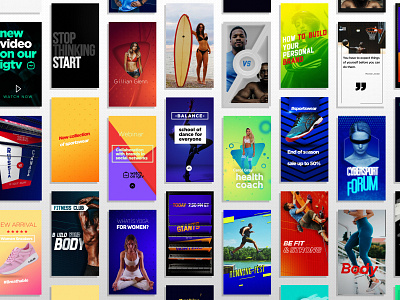 Sport Stories Pack app bundle instagram kit pack promo smm sport stories typography vertical