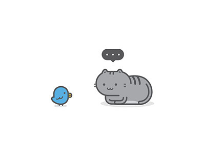 Miscommunication bird cartoon cat characters cute drawing fluffy cat fun illustration