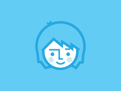 Just Drew A Head avatar blue character drawing face head icon illustration line minimal profile simple