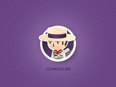 The Gondolier badge gondolier illustration logo