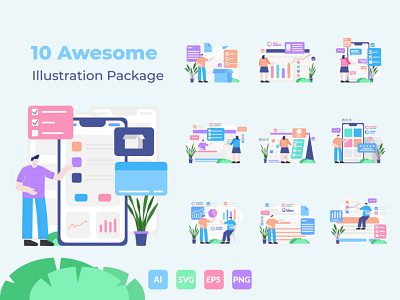 10 Awesome illustration business template for landing page