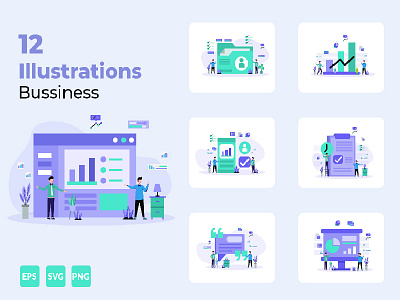 12 Awesome illustration business template for landing page