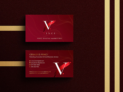 Vinci Digital Marketing Business Card advertisement business business card business card design business card template business cards card design company design digital logo marketing