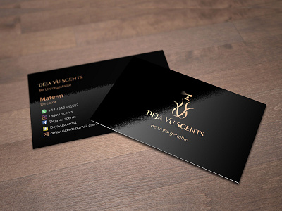 Deja Vu Scents Business Card Design | Social Media Design advertisement awesome business card business card design business card template business cards card design classy design facebook illustration instagram latest logo minimal modern post social media ads trending