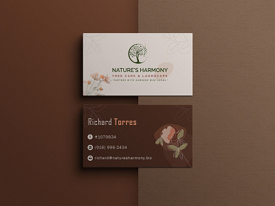 Nature's Harmony Business Card Design | Social Media Design advertisement awesome business card business card design business card template business cards card design classy design facebook illustration instagram latest logo minimal modern post social media social media ads trending