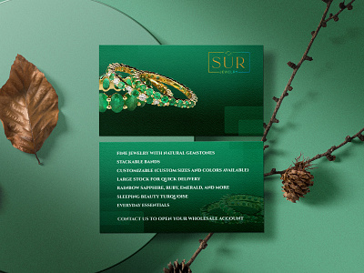 Sur Jewelry Business Card Design | Social Media Design advertisement awesome business card business card design business card template business cards card design design facebook illustration instagram latest logo minimal modern post social media ads trending