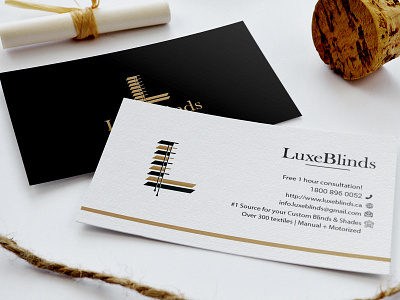 Luxe Blinds Business Card Design advertisement branding business card business card design business card template business cards card card design company design illustration template