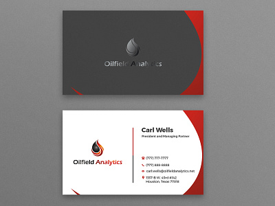 Oilfield Analytics Business Card Design advertisement business card business card design business card template business cards card card design design