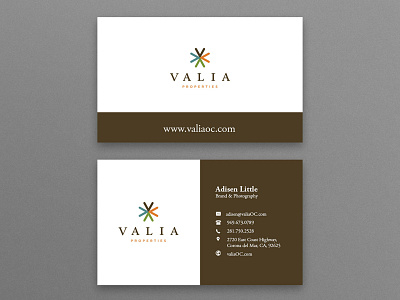 Valia Business Card Design advertisement business card business card design business card template business cards card card design design