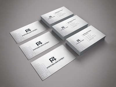 F4 IMMOBILIEN GMBH Business Card Design advertisement business card business card design business card template business cards card card design design
