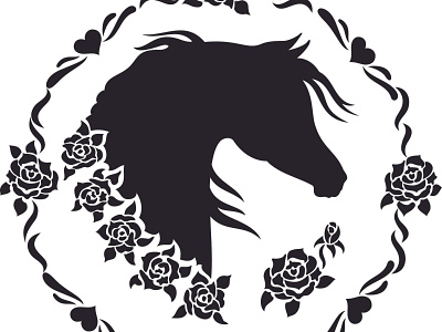 Arabian Horse Head Clipart Sweet Roses arabian branding clip art design equestrian equine horse horse logo icon roses vector