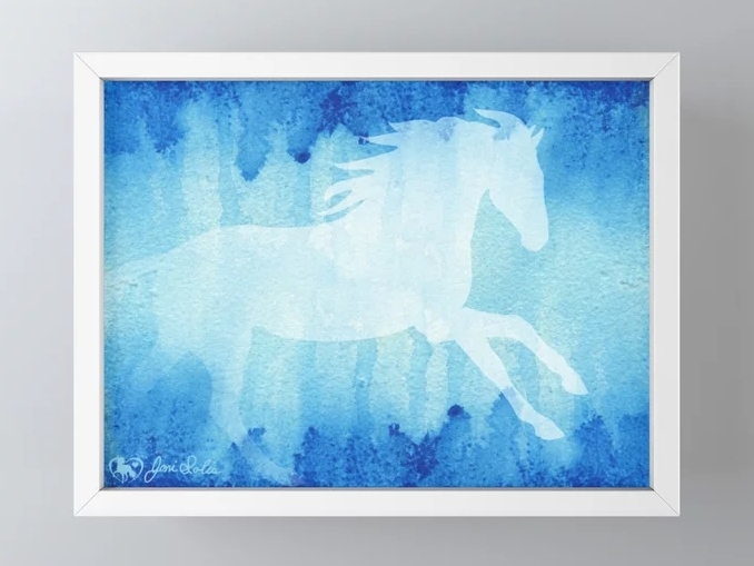 Horse Running Blue Watercolor Art Print by Joni A. Solis on Dribbble