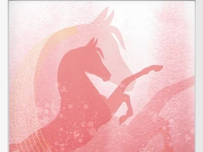 Horse Rearing Coral Pink Illustraion by Joni Solis illustraion equine horse animal design equestrian