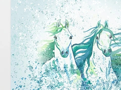 Two Arabian Horses in Watercolor