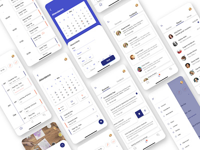 Daycare App Design adobe xd app chat daycare mobile app design reminder schedule side menu ui