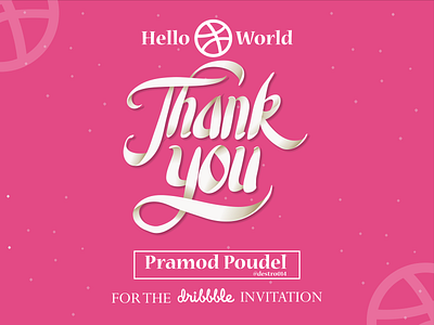 Hello, Dribbblers! first design firstshot hello dribbble invitation invitation card new thank you thank you card