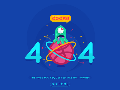 Dribbble 404 Error Page Concept