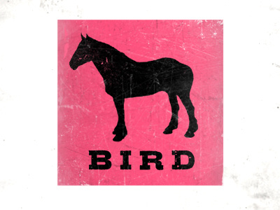 Bird bird horse logo mark pink