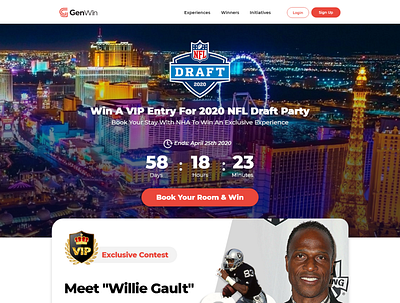 NFL Draft Landing Contest Event design draft2020 eventdesign nfl ui ux