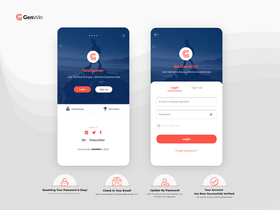 Login/Get Started app crowdfunding donation experience fundraising gamification login screen onboarding registration ui uidesign ux welcome screen