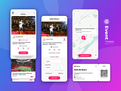 Event Tickets App app branding crowdfunding events experience fundraising gamification prizes ticket booking ticketing ui ux