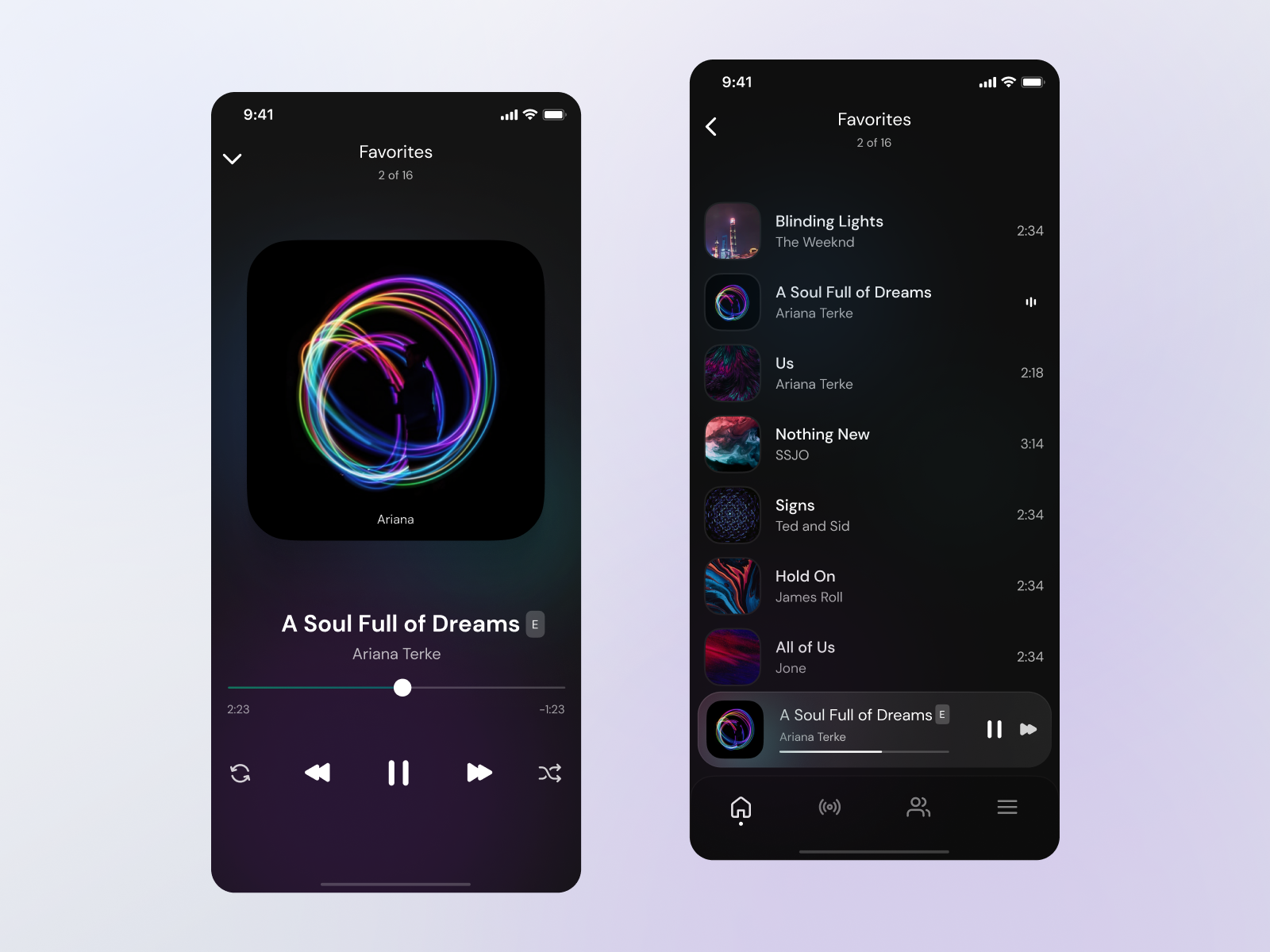 Kiwi Music Player UI by Max Mokhnatskyi on Dribbble