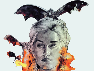 Daenerys In Watercolor commission commission open commissioned content content design creative creative agency daenerys daenerys targaryen design design art game of thrones gameofthrones illustration marketing marketing agency oil oil on canvas oil painting watercolor