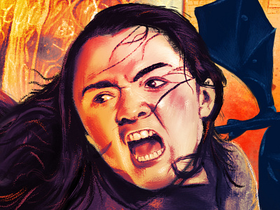 GOT Tribute Poster: Arya Stark in procreate arya stark branding content design design design art digital digital art digital illustration game of thrones gameofthrones graphic graphic design graphics hbo illustration logo marketing agency stark tv series vector