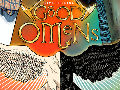 Good Omens: Poster Details alternative movie poster amazon branding content content design design design art digital digital art digital illustration graphic graphic design graphics illustration logo marketing agency movie poster tv series typography webseries