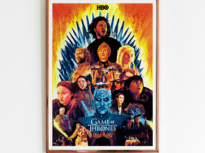 Game of Thrones- Tribute Poster brand branding branding design brochure brush dragon drama dramatic draw drawing drawn post serie series series art tv tv app tv series tv show tv shows