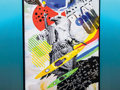 Commission: Artwork at Moxy, Washington DC art artist commission commissioned commissions dada dadaism design hotel hotel branding hotels marketing agency monuments movement movements moxy washington washington dc washington post washington state